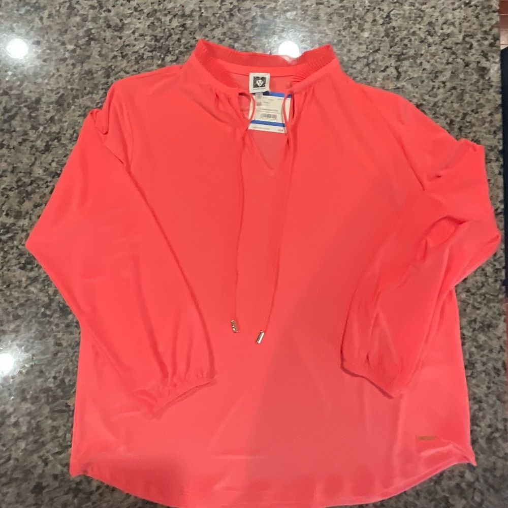 Anne Klein women’s blouse size xl deep peach color